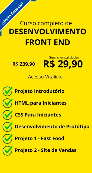 Preço do curso Front End